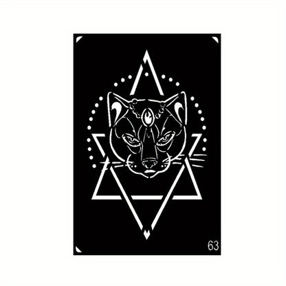 Tattoo Stencil Kit Reusable | Airbrush Temporary Tattoo Stencils for Adults & Kids | Whale Dolphin Cat Deer Wing Crown Cross Moon Sun Designs | Beach Festival Party Body Art Set