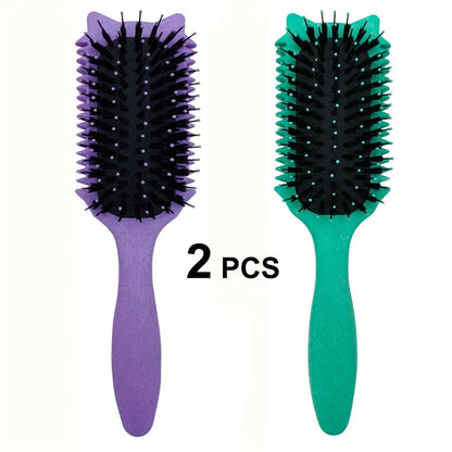 Detangling Brush for Curly Hair 1/2 Pcs – Flexible Bristles Reduce Breakage & Frizz, Gentle Scalp Massage, Wet & Dry Use, Wavy Coily Hair Care Tool