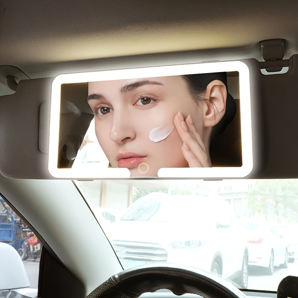 Car Sun Visor Makeup Mirror Usb-Powered with Included Charging Cable Features 3 Light Modes And LED Illumination Suitable for Cars, Trucks, And Suvs Perfect Gift for Women Essential Road Trip Companion Ideal for Female Drivers Great Christmas