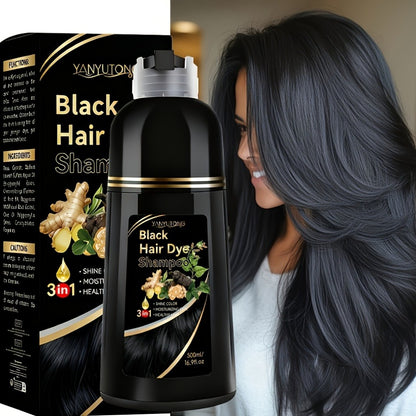 Hair Dye Shampoo 3-in-1 Herbal Ammonia-Free Quick Color in 15 Minutes - Long Lasting 30 Days Semi Permanent Hair Color Moisturizing Cleansing Black Brown Red Chestnut Multi Color