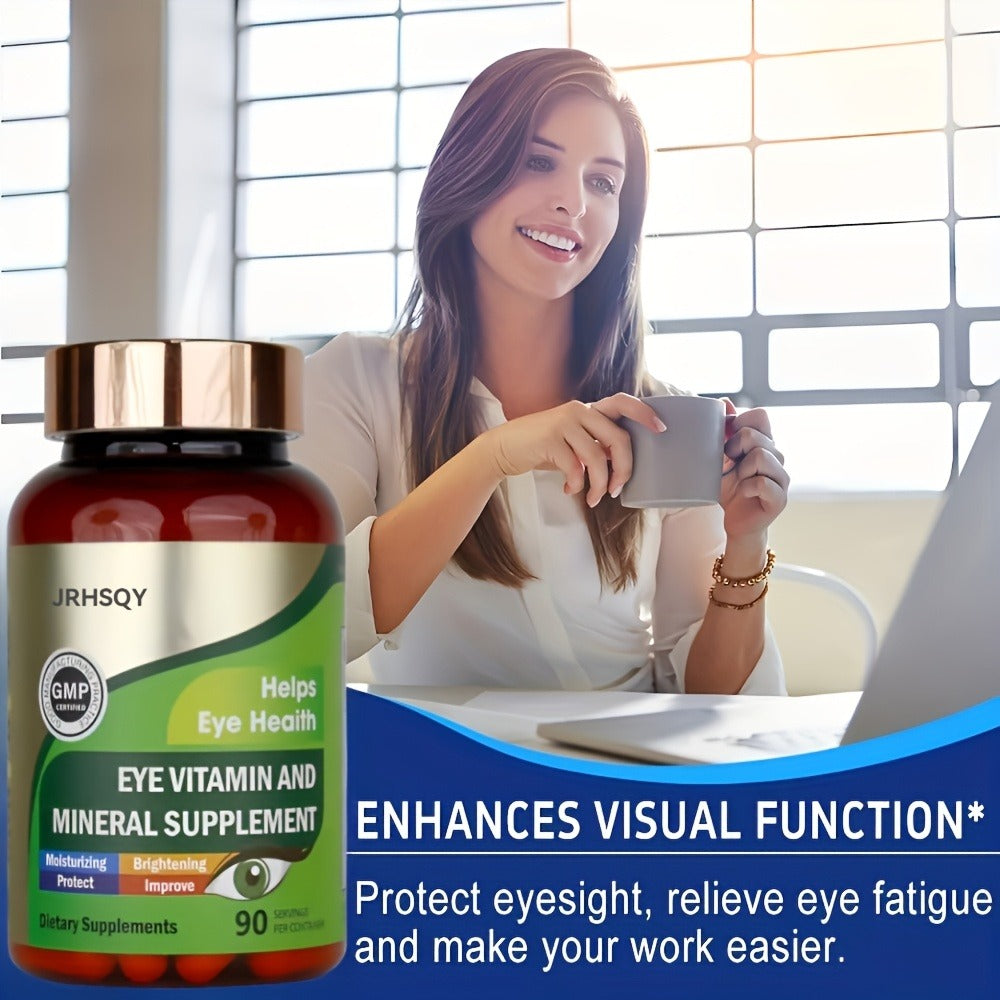 3 bottles Advanced Eye Vitamins and Mineral Supplement with Lutein& Zeaxanthin+ Zinc, Vitamin C& E- Supports Vision, Macular Health& Eye Health- 90 Count