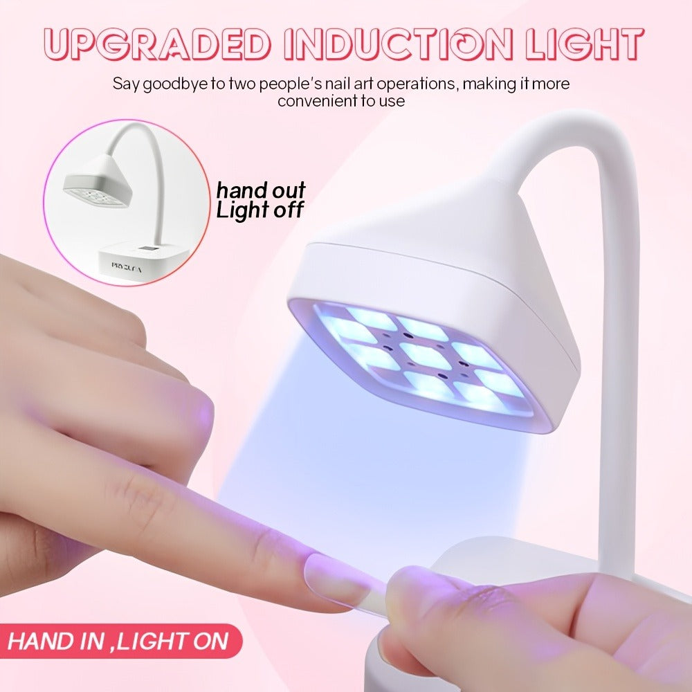 1pc AnnaBeauty Professional Nail Lamp with /LED Dual Light, Quick-Dry Nail, Auto Sensor/Timer (30', LCD Display, Portable Nail dryer with Gooseneck Arm for Home Salon, Gel Polish, USB-Powered (No Adapter Needed) - Formaldehyde-Free, Salon Equipment, Compa