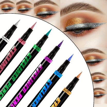 Colored Eyeliner Set 6pcs Waterproof Anti-Smudge Long-Lasting Eye Liner Pencil Multi-Color Makeup Kit for Women Holiday Gift Valentine Christmas
