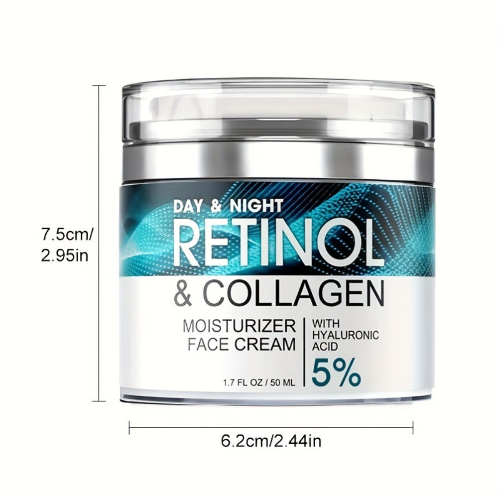 1.69oz Retinol Advanced Moisturizing Cream with Collagen, Hyaluronic Acid, Vitamin C+E for Face, Body, Hands And All Skin Types. Can Be Used Day And Night.