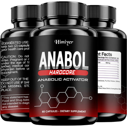 Anabolic Activator Supplement for Men — Anabol Hardcore Advanced Energy, Strength & Wellness Formula | 6-Keto-Diosgenin & Hecogenin | 60 Capsules | 1-3 Bottle Options
