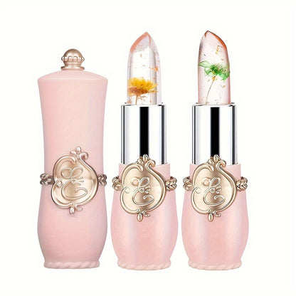 Color Changing Lipstick 12-Pack Flower Jelly Lip Balm Moisturizing Long-Lasting pH Temperature Reactive Tinted Lip Care Set for Women