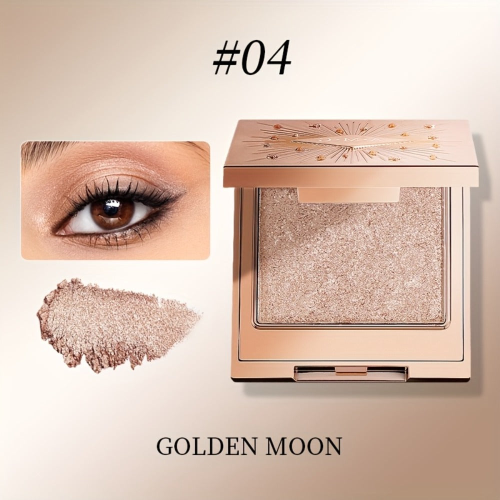 Shimmer Eyeshadow Palette 5 Shades Waterproof Creamy Glowing Formula with Built-in Mirror Luxury Packaging Radiant Finish Eye Makeup Gift Women