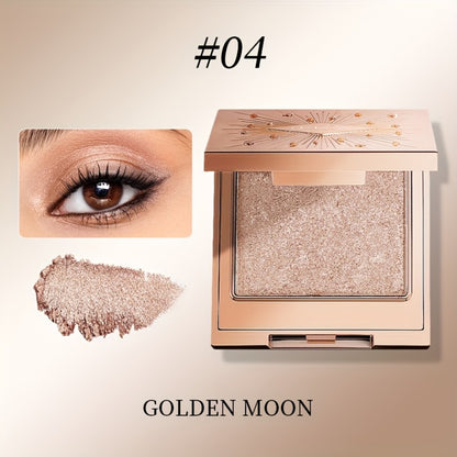 Shimmer Eyeshadow Palette 5 Shades Waterproof Creamy Glowing Formula with Built-in Mirror Luxury Packaging Radiant Finish Eye Makeup Gift Women
