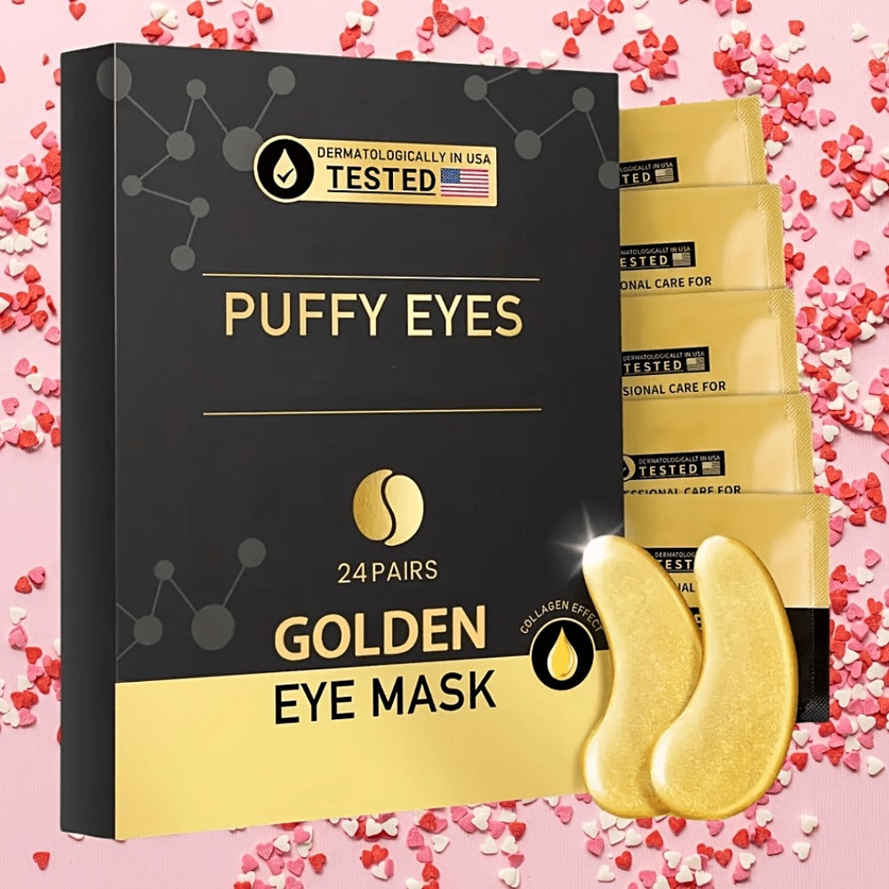 Golden Eye Mask (24 Pairs), Collagen Eye Patches, Make Skin Look Smoother & Firmer, Suitable for All Skin Types, The Look Of Fine Lines & Wrinkles, Korean Skincare Products, Autumn & Winter Skincare Products, Christmas And Halloween Gifts