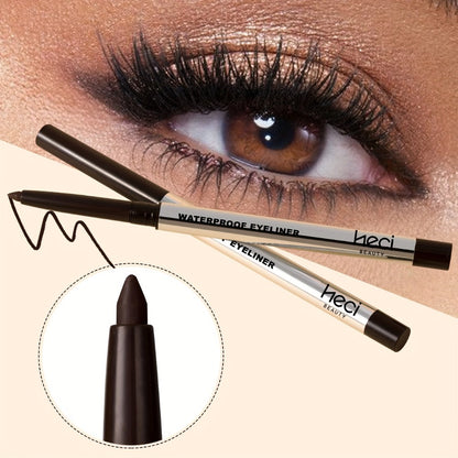 Eyeliner Pencil 3 Pack Waterproof Long Lasting Gel Pen - Quick Dry Smudge Proof Matte Creamy Formula for Sensitive Eyes Beginner Friendly Precision Eye Makeup Deep Brown Medium Brown Black