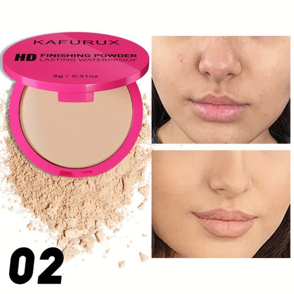 Pressed Powder Foundation 2PCS Set – Lightweight, Waterproof & Sweatproof Concealer Makeup, Non-Sticky Non-Drying Formula, Long-Lasting Coverage for All Skin Types, 5 Shades