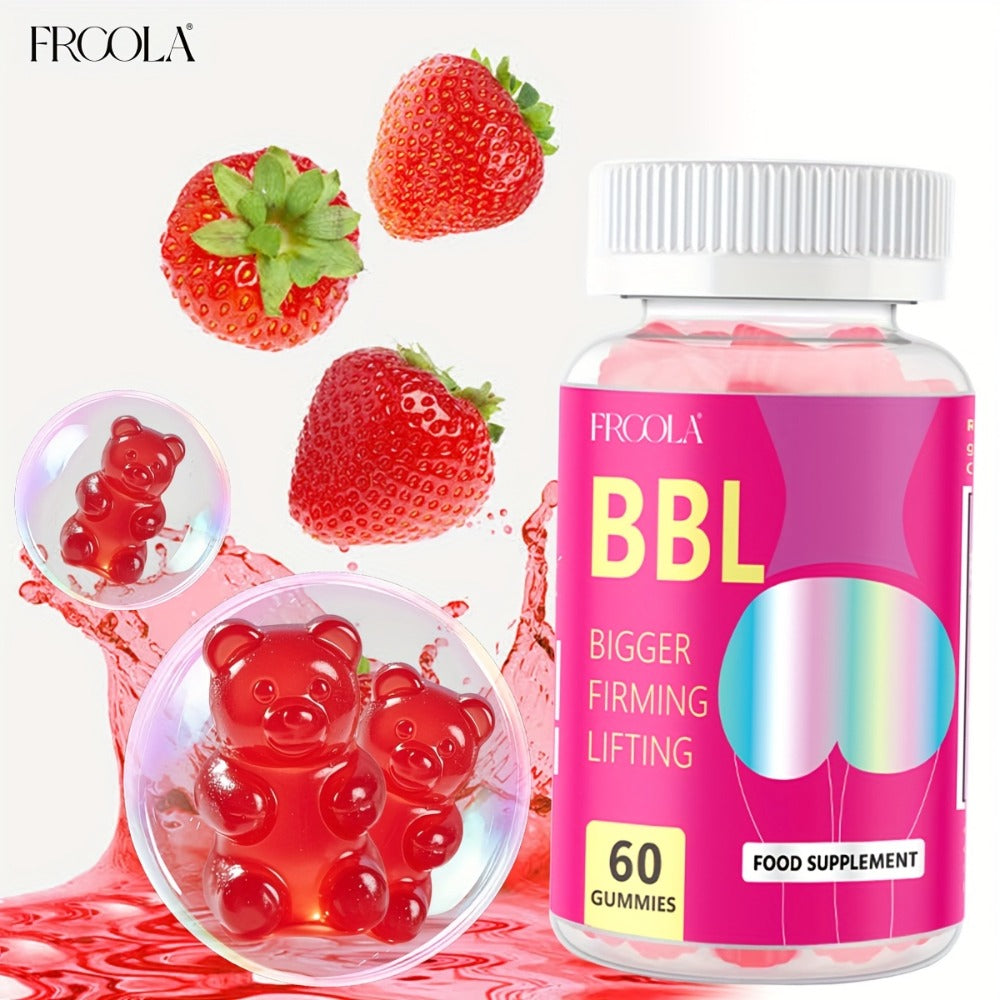 Women'S BBL And BBG Gummies - Herbal Essence | Bum And Chest Health Support Gummies for Women | Strawberry Flavor | Women'S Fitness Supplement 60 Gummies