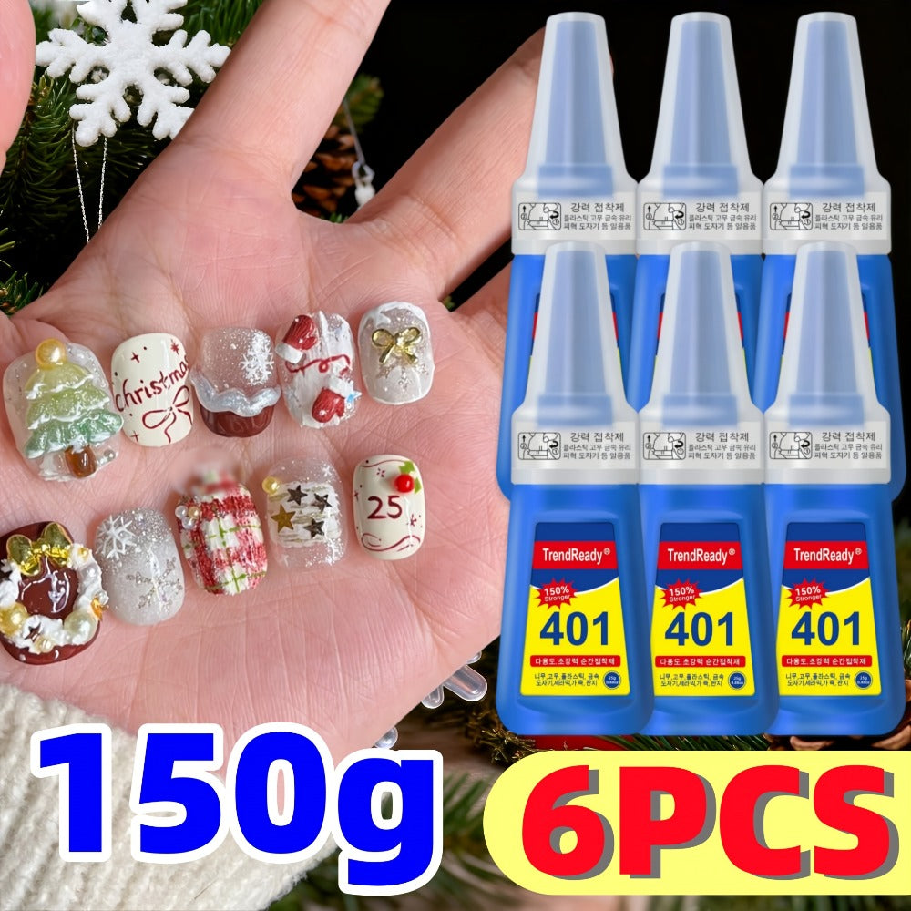8-Pack/6-Pack/4-pack/2-Pack Extra Strong & Waterproof Nail Adhesive with Nail Stickers | 0.85oz Bottles with Dropper Tip | Quick-Release, Long-Wearing | Alcohol-Free Salon Formula | Multi-Use: Nails, Fabric, Repairs | Super Glue, Nail Glue