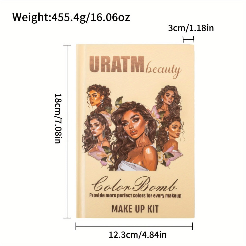 Eyeshadow Palette 43 Colors Book-Style Folding Matte Shimmer Contour Blush Highlighter Powder All-in-One Multifunctional Makeup Palette
