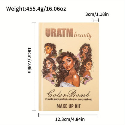 Eyeshadow Palette 43 Colors Book-Style Folding Matte Shimmer Contour Blush Highlighter Powder All-in-One Multifunctional Makeup Palette