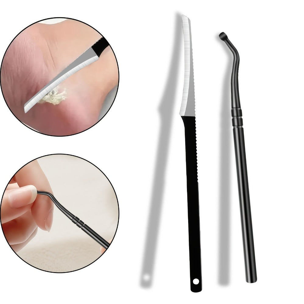 [Nail Care Set] 7pcs Nail Care Set, Suitable For Ingrown Toenails And Thick Toenails - Equipped With Nail File, Cuticle Nipper And Dead Skin Tool - Toenail Clippers With Angled Head & Curved Blades - Classic Black Handle For Men, Women & Elderly, Personal