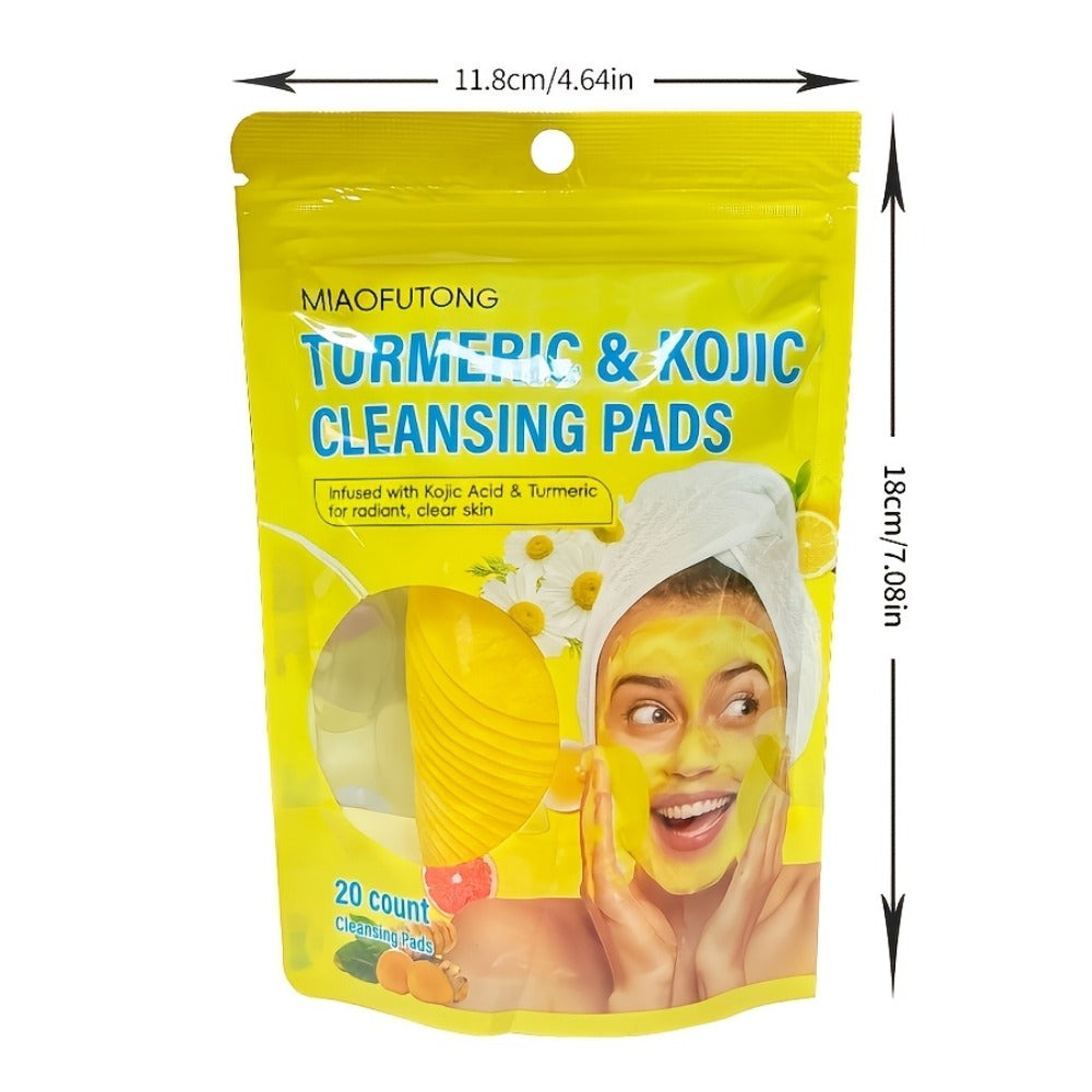 Ginger + Alpha Hydroxy Acid Dual-Action Ginger Alpha Hydroxy Cleansing Pad with Premium Ginger Granules and 0. 3% Alpha Hydroxy, 20 Sheets per Bag, Suitable for All Light Beige Types, Hydrating, Oil Control, Gentle Non-Irritating Deep Moisturizing