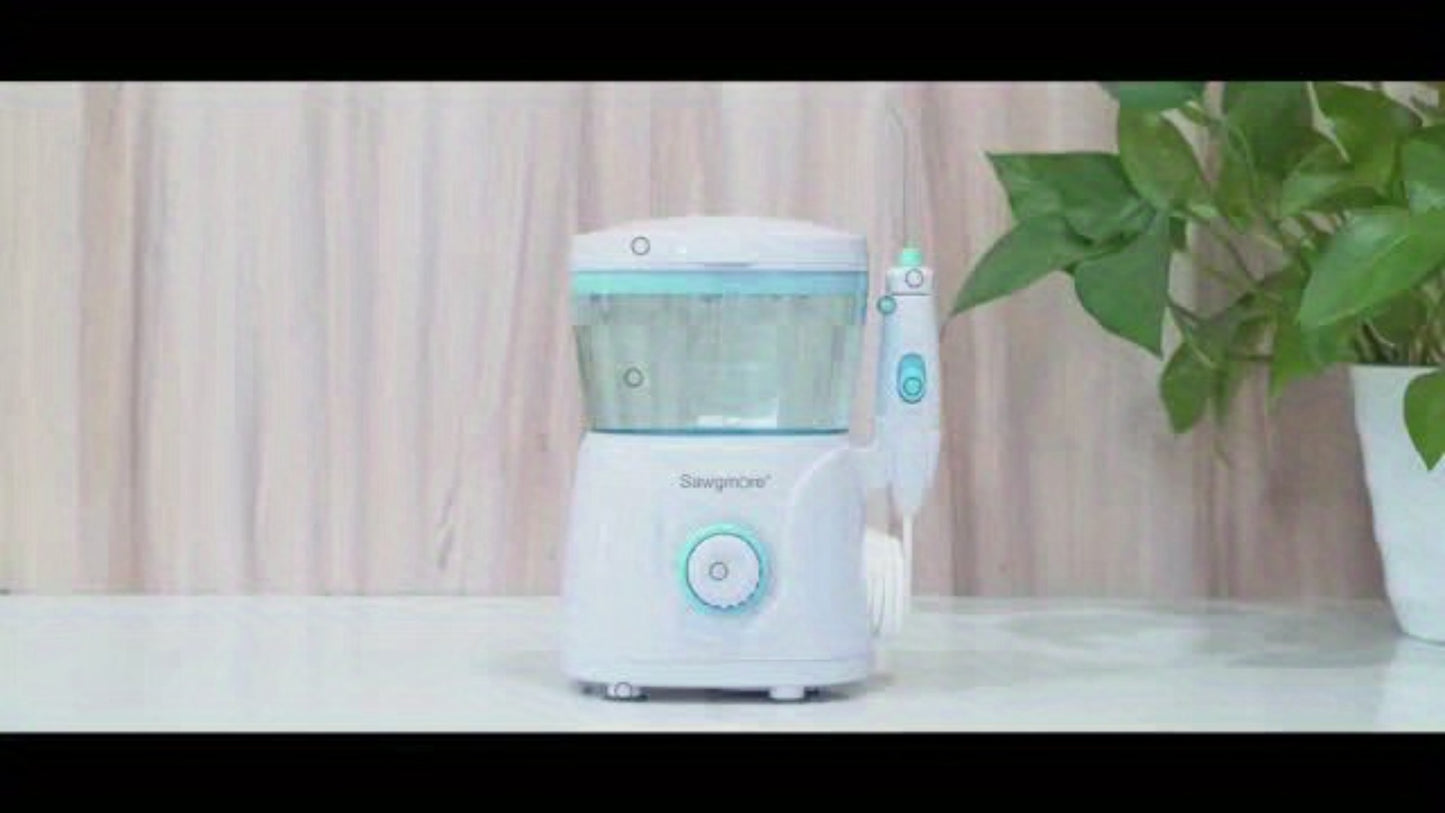 Water Flosser for Teeth and Braces Desktop Oral Irrigator 20oz Large Capacity 10 Adjustable Pressure Levels 8 Nozzles Professional Electric Teeth Cleaner for Family Adults Kids Gum Health Home Use