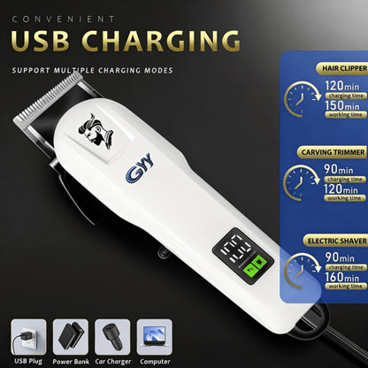 Professional Hair Clipper Kit for Home & Salon — Stainless Steel Blade, Digital Display, USB Rechargeable Hair Cutting Set, Upgraded Scissors Included, Gift for Father’s Day, Birthday & Holidays