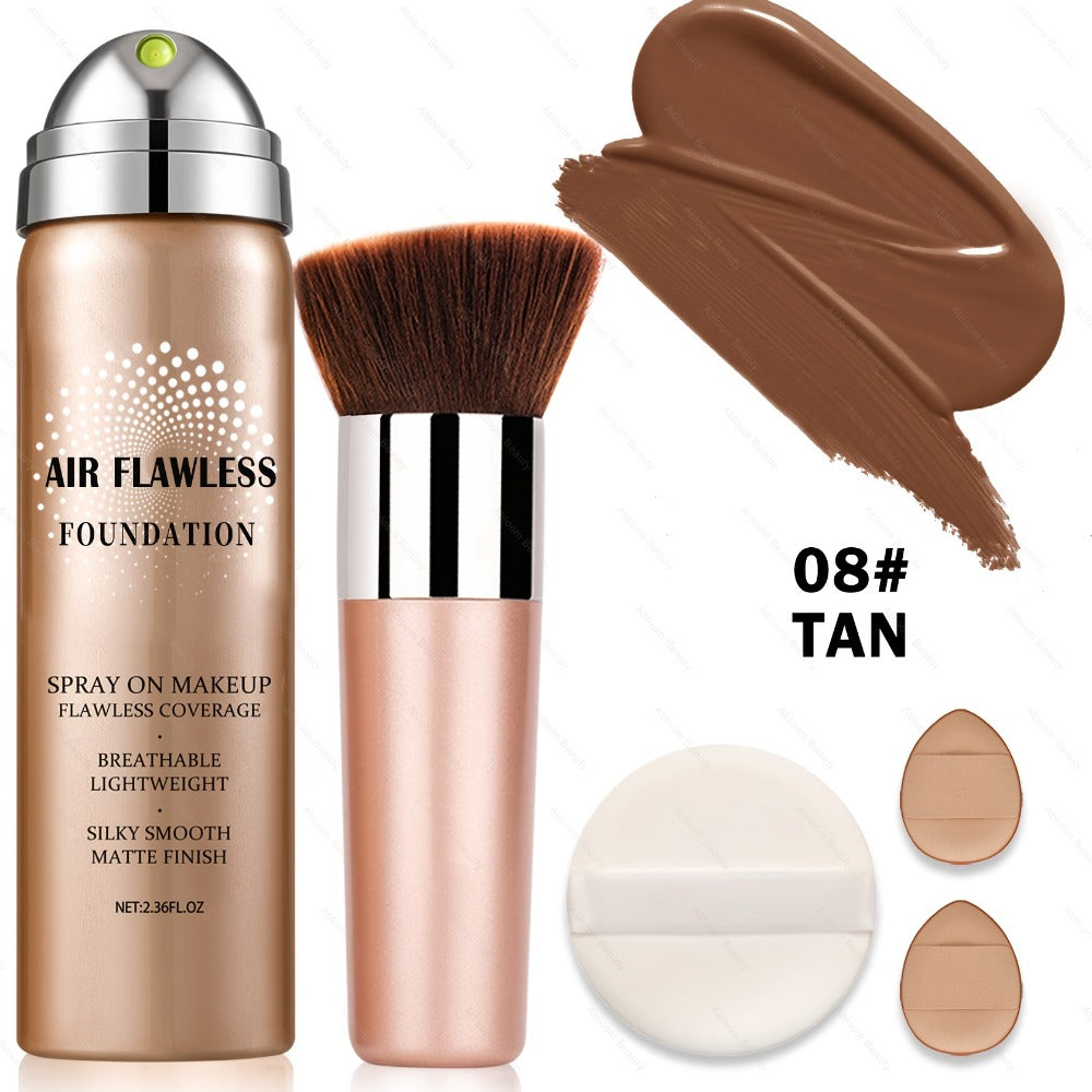 Liquid Foundation Spray - Silky Mist Magic Minerals Formula, Flawless Full Coverage Setting Spray Foundation for Mature & All Skin Types | 8 Shades from Natural to Tan | Lightweight Matte Finish