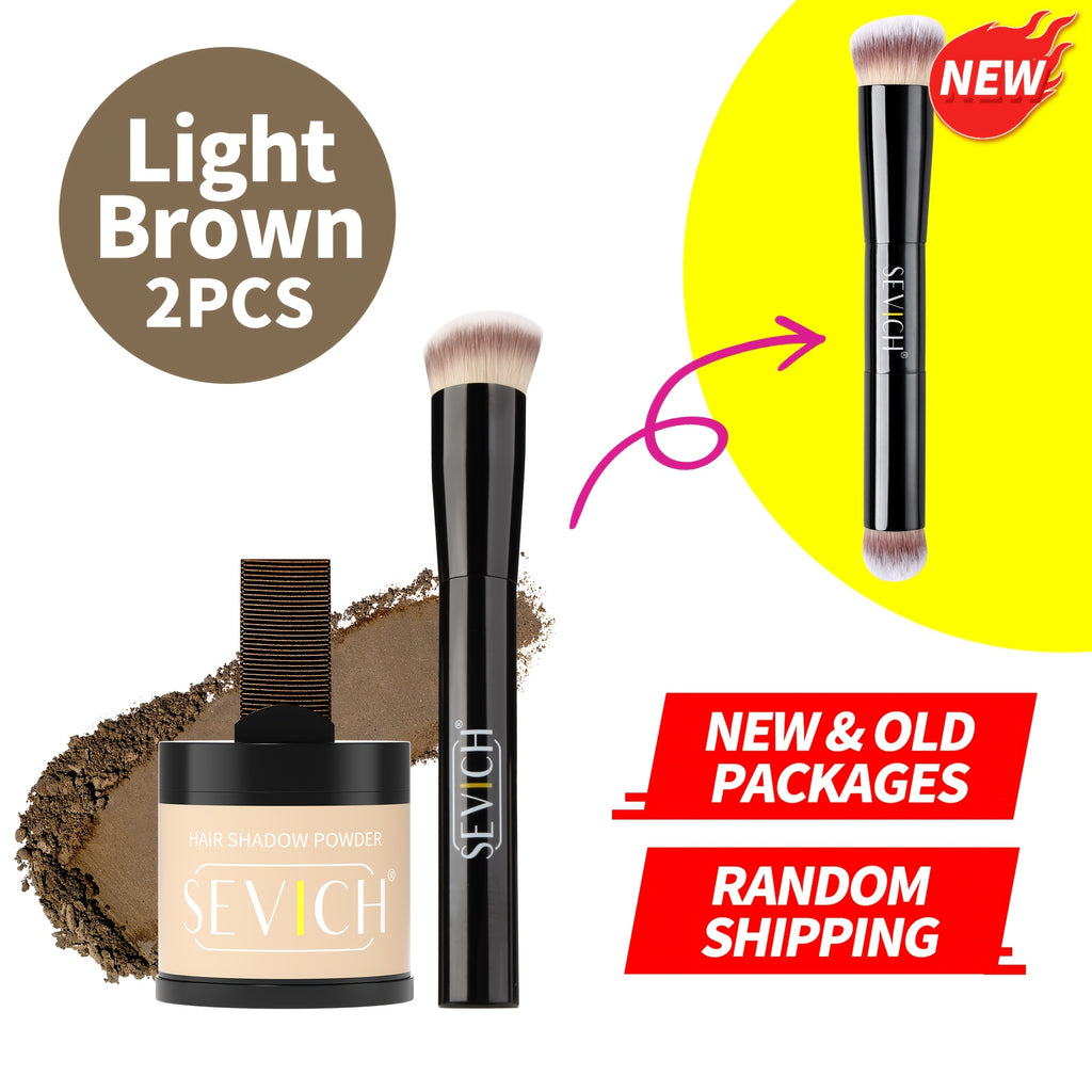 Sevich Hairline Shadow Powder Kit with Brush, Mix The Powder Evenly, Delicate Application Instantly Conceal Hairline And Hair Root, Waterproof Hairline Powder Filler for Natural Look(Makeup Brush Styles Are Random)