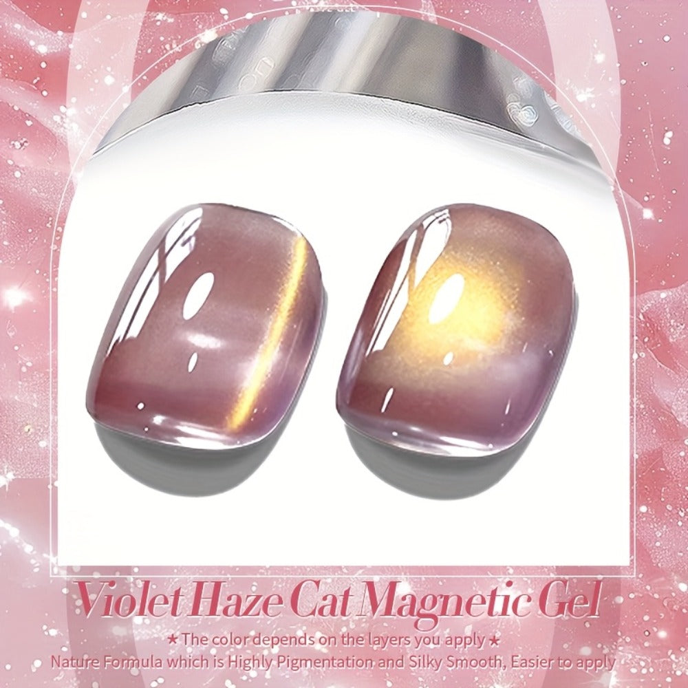 BORN PRETTY 0.34oz Nude Golden Glitter Cat Magnetic Gel Nail Polish with Ultra Shine in Two Colors, Semi-Permanent Gel Nail Supplies