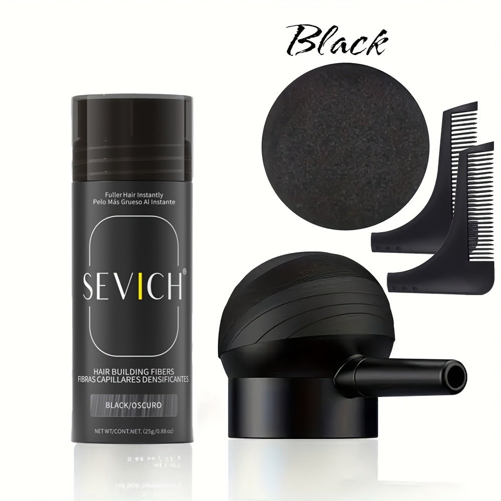 Hair Thickening Fibers Set 2-in-1 with Applicator - Natural Volume & Fuller Look for Thinning Hair, All Hair Types, 8 Colors, 3pcs or 4pcs Set