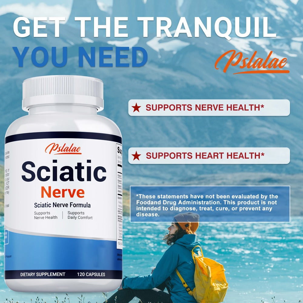 [Sciatic Support Supplement] Sciatic Nerve - With Vitamin B Complex, Acetyl-L-Carnitine And Benfotiamine - Support Bone And Nerve Health - Sciatic Support Supplement - Gluten Free - 120pcs