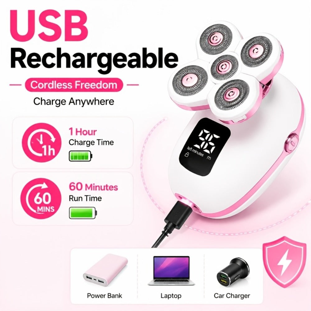 Electric Shaver for Women & Men – Rotary Shaver with IPX6 Waterproof, Wet & Dry Use, Floating Head, Type-C Charging, Display Screen | Body Hair Removal for Underarm, Leg, Arm & Face, Holiday Gift