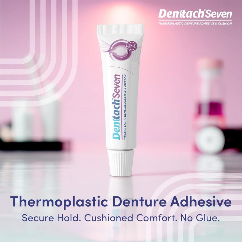 Denture Adhesive Thermoplastic Cushion & Soft Reliner for Upper and Lower Dentures, 7-Day Secure Hold, No-Glue Zinc-Free Formula, Comfortable Fit for Seniors & Sensitive Users, Daily Denture Care