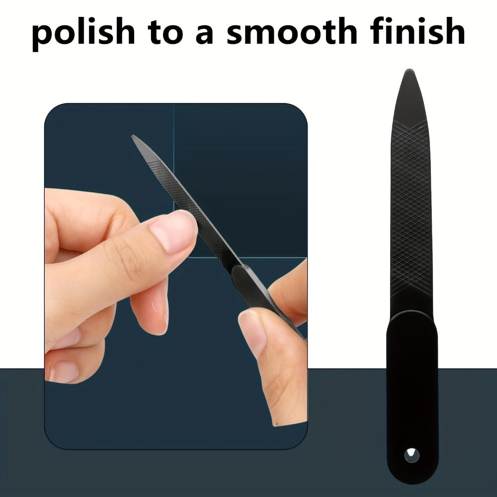 9pcs Stainless Steel Nail Care Set | Suitable for Ingrown and Thick Nails - Heavy-duty Scissors Set with Nail File, Foot File, Cuticle Forceps, and Beauty Tools - Modern Design, Essential for Men, Women, Seniors, Halloween Gifts