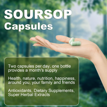 Soursop Graviola Capsules 24-in-1 Formula 60 Count - Lab Tested Digestion Gut Health & Antioxidant Blend - Daily Wellness Supplement for Men & Women