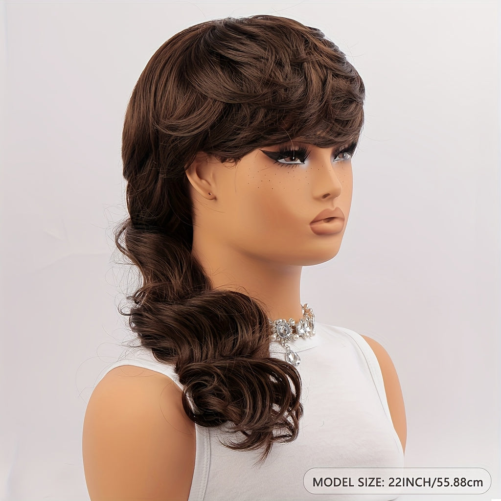 Chic And Easy-To-Style Pixie Wig - Long Deep Wave Synthetic Hair for Women, Perfect for Parties, Everyday Wear, Festivals, And Beginners, with a High Density of 150%