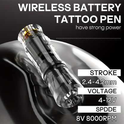 Wireless Tattoo Machine Kit Complete Set Rotary Tattoo Pen with 1400mAh Battery Digital Display 10 Cartridge Needles 6 Inks Practice Skin Beginner & Pro