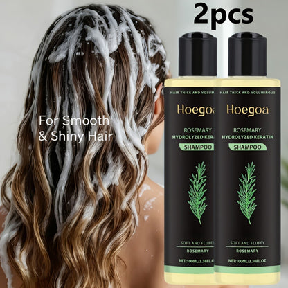 Rosemary Shampoo 2-Pack - Rosemary Extract Vitamin C Vitamin E & Keratin Formula, Deep Cleansing Moisturizing Strengthening Hair Care, Smooth Shiny Frizz-Free Results for Women & Men, Holiday Gift Set