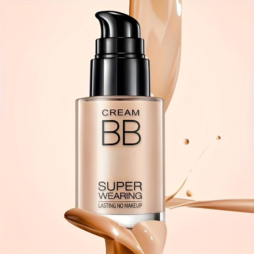 BB Cream and Setting Powder Set 2pcs with Tools Moisturizing Concealer Oil Free Matte Long Lasting Face Makeup for Women Light Natural Skin Tone