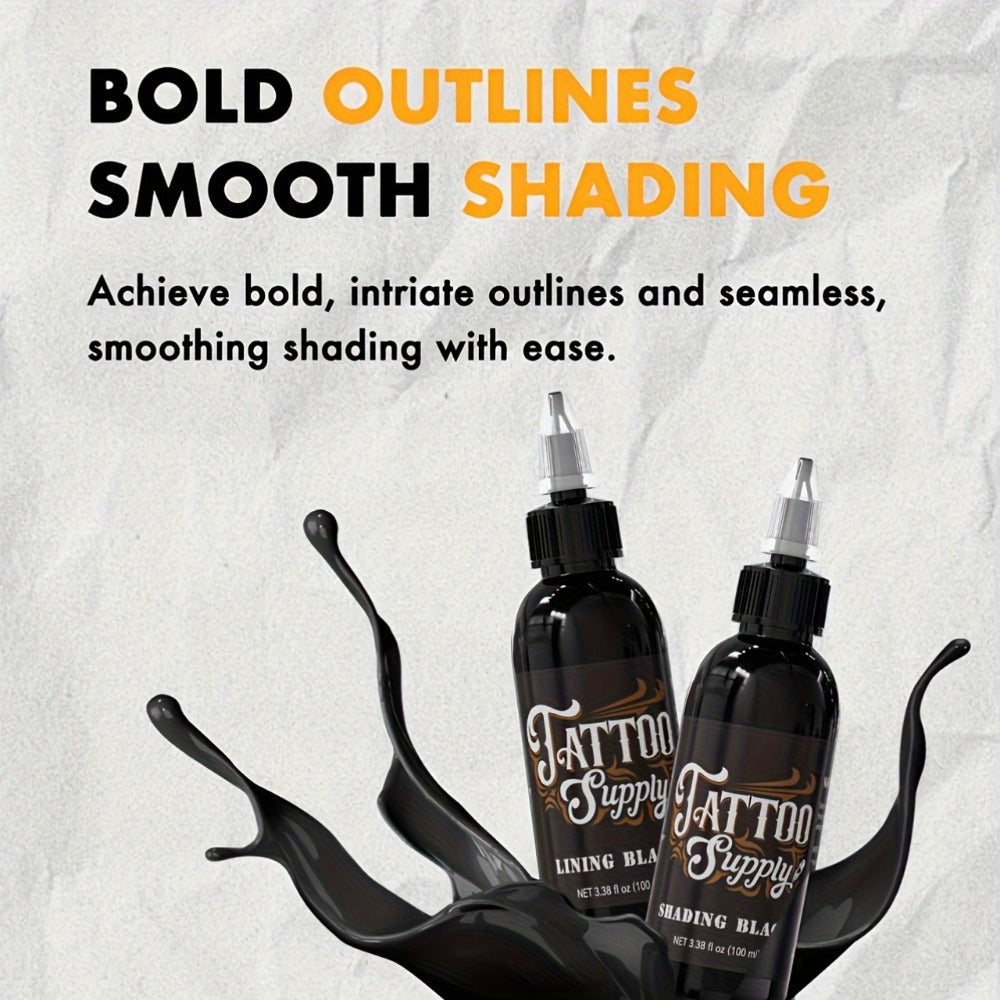 Super Black Tattoo Ink Darkest Outlining Shading Blending Professional Body Art Ink Vibrant Long Lasting Tattoo Supply Neebol 100ml 250ml