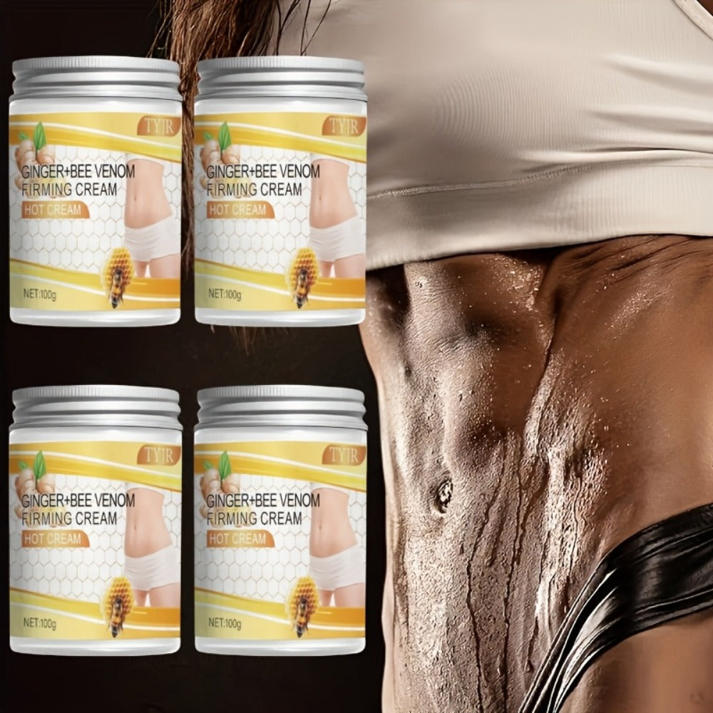 Body Firming Cream with Glycerin and Vitamin E - 4 Pack 100g/3.52oz Each Moisturizing Toning Lotion for Abdomen Arms Legs Back Waist Skin Tightening All Skin Types Daily Care