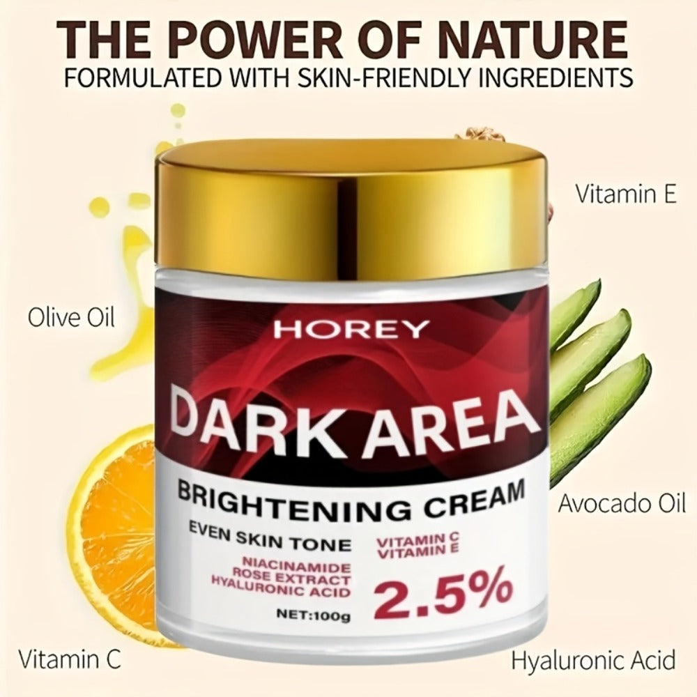 100g Advanced Brightening Cream With Vitamins C, E, Glutamate- Brightening And Moisturizing Cream For All Types Of Skin(dry, Oily, Combination, Sensitive)- 2.5% Concentration For Evening Out Skin Tone And Moisturizing, The Look Of Dark