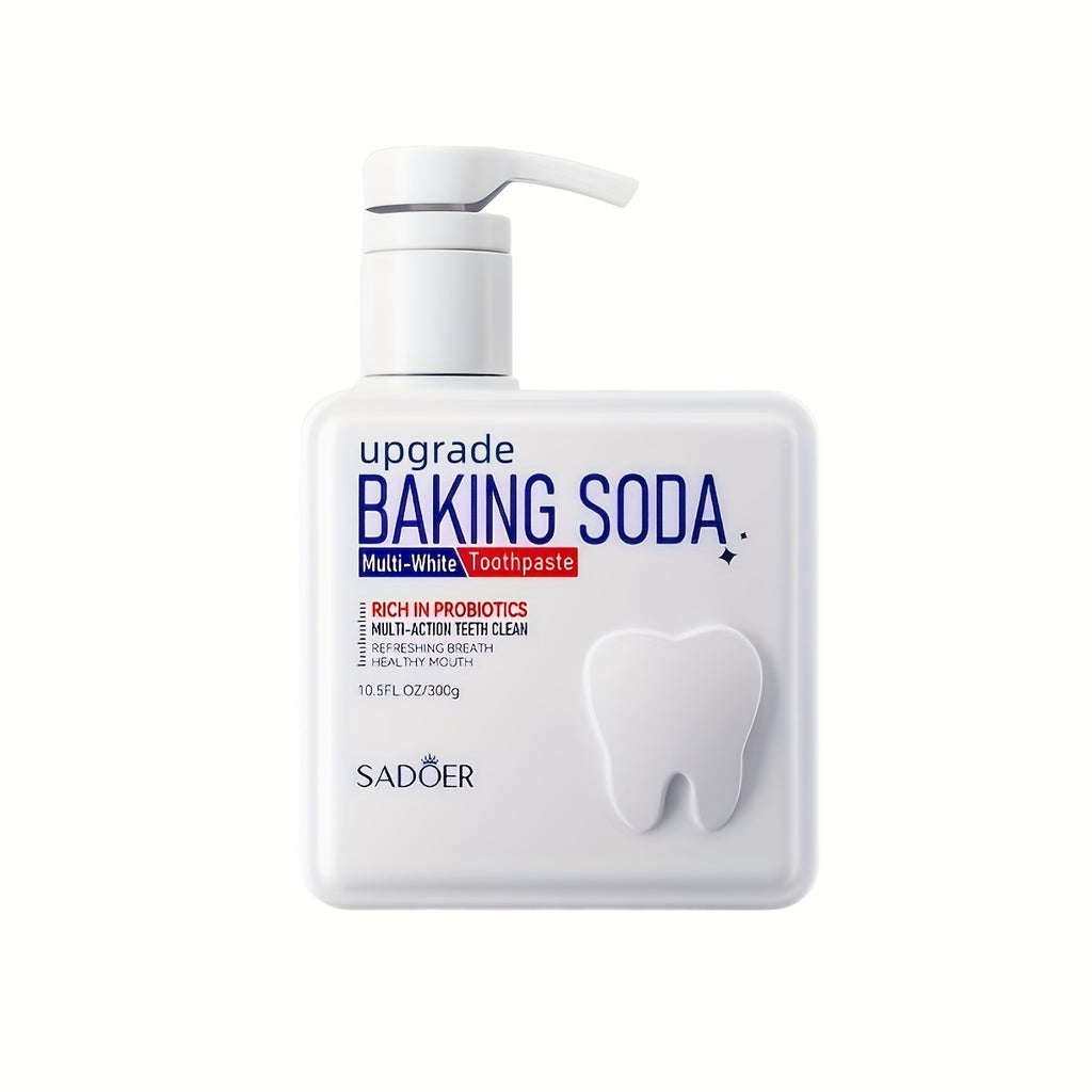 Large Capacity 300g Household Toothpaste, Pump Dispenser, Probiotic Containing Baking Soda Toothpaste, Deep Cleaning, Basic Cleaning, And Brightening, Fresh Breath, Thanksgiving Gifts for Family And Friends