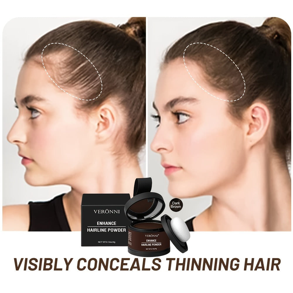 Hair Root Concealer Powder Hairline Touch-Up | Instantly Covers Gray Thinning Hair | Plant-Based Keratin Formula for Men & Women | Multiple Shades with Brush