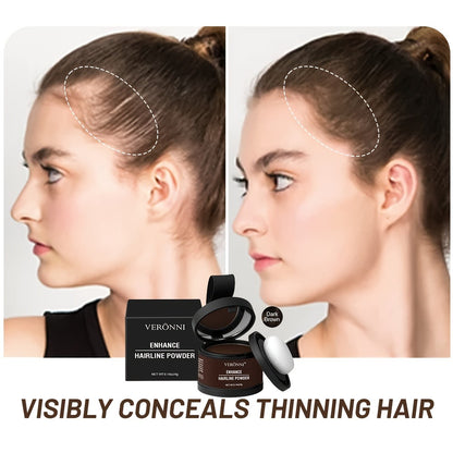 Hair Root Concealer Powder Hairline Touch-Up | Instantly Covers Gray Thinning Hair | Plant-Based Keratin Formula for Men & Women | Multiple Shades with Brush
