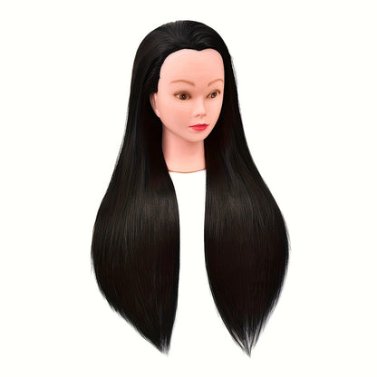 Mannequin Head for Hair Styling Braiding Practice Adult Cosmetology Manikin Head Real Hair Makeup Display Salon Training Tool Brown Blonde Beginner Professional