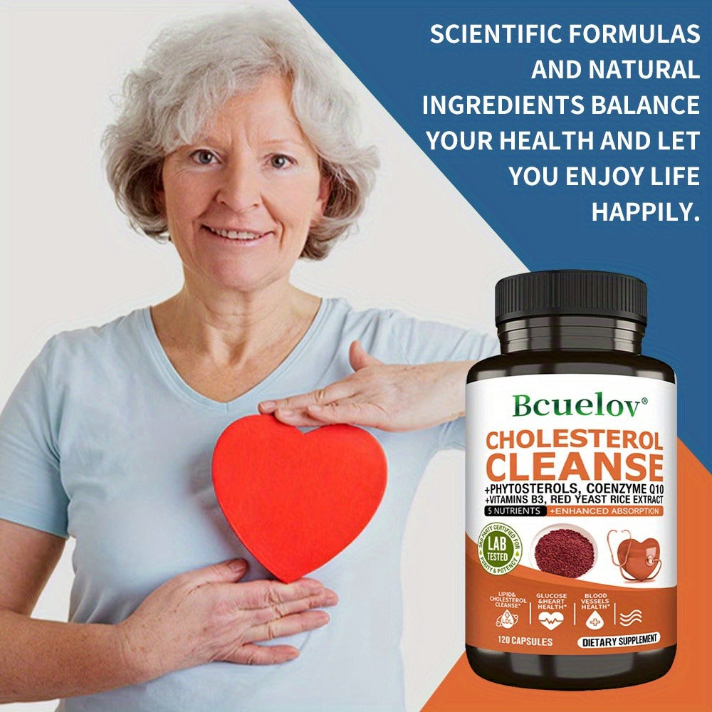 Cholesterol Health Supplement - Contains Phytosterols, Coenzyme Q10, And Red Yeast Rice Extract to Support Heart Health - 120 Capsules