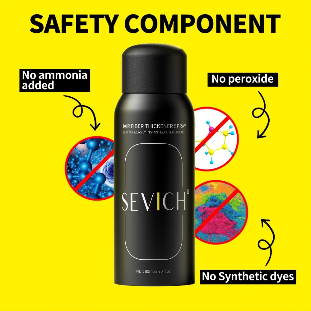 Root Cover Up Spray 80ml | Instant Gray Hair Concealer with Plant-Based Fibers | Transfer-Resistant No-Mark Formula | Thicker Fuller Hair | Black & Dark Brown