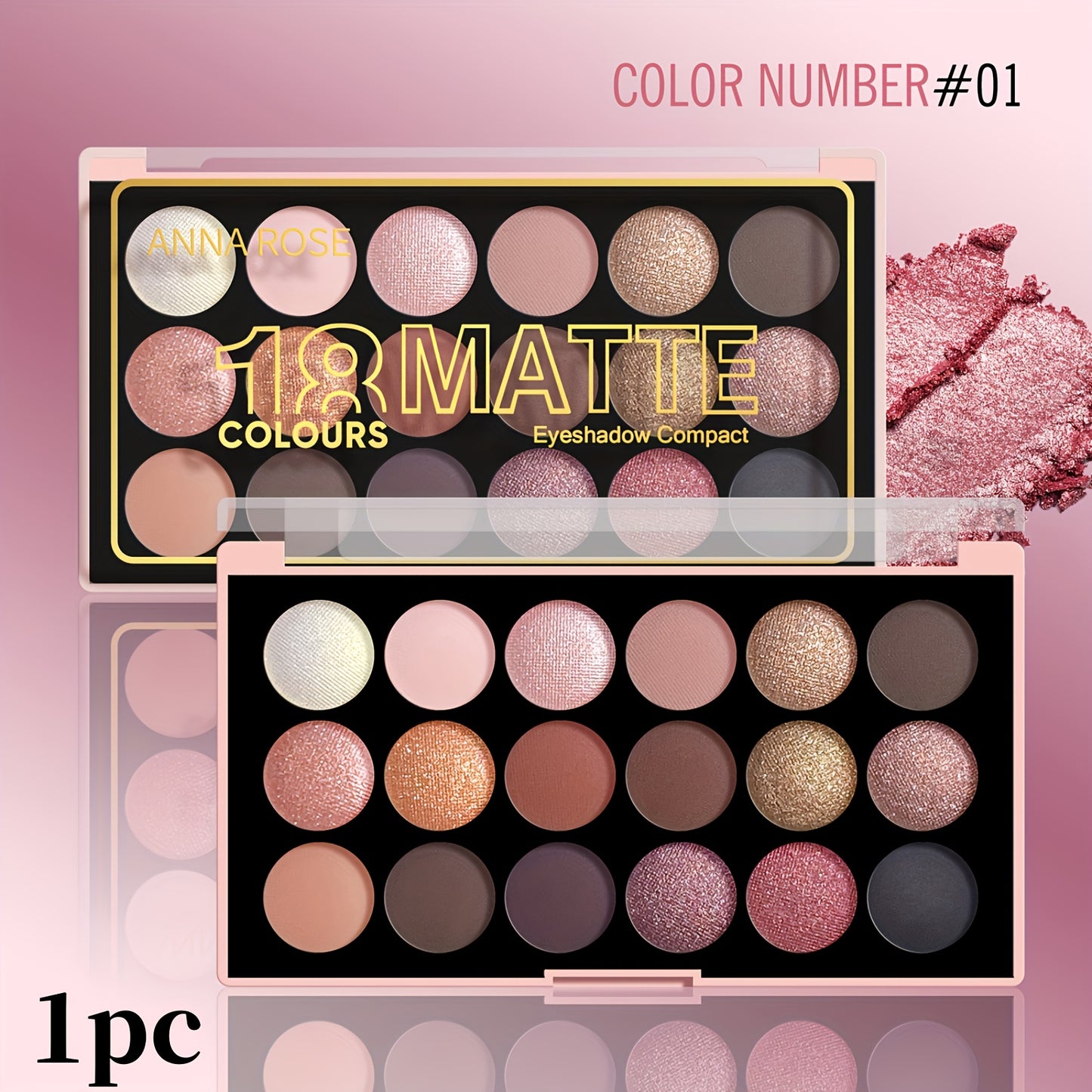 Eyeshadow Palette 18 Colors - Matte & Shimmer Waterproof Sweatproof Long-Lasting Formula, Professional Eye Makeup for Everyday & Glam Looks, Valentine's & Christmas Gift