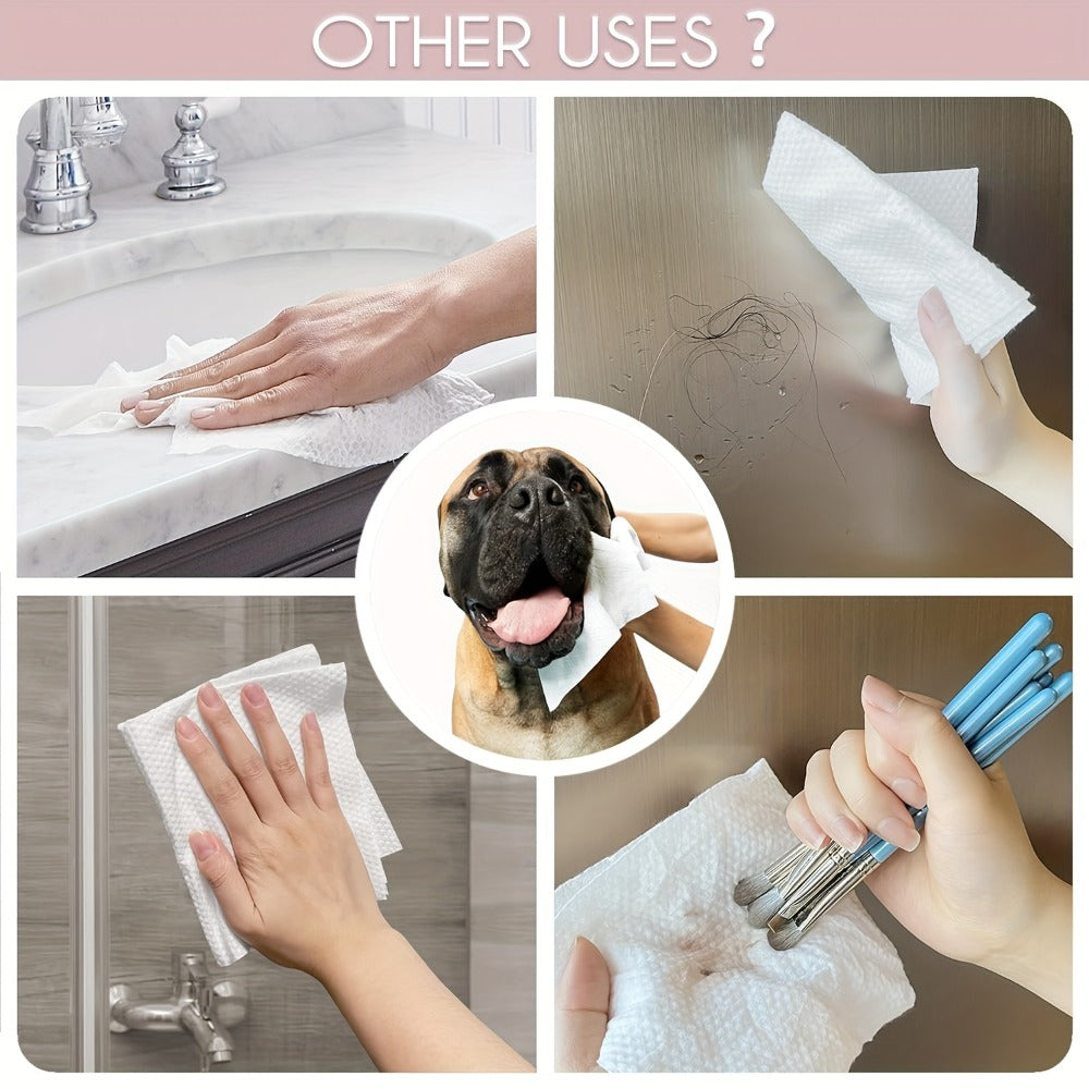 100% Cotton Disposable Face Towel Face Towel For Drying Face 50 Count/Box Extra Thick Soft One Time Use Face Towels 10"×12" Large Clean Towels For Sensitive Skin, Baby Care