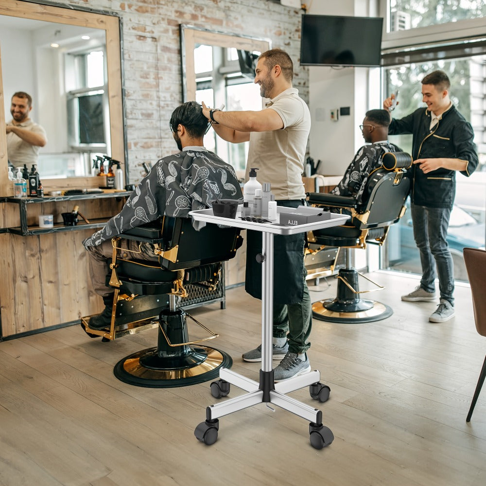 Salon Tray On Wheels- Premium Aluminum Tattoo Tray- Adjustable Salon Service Rolling Tray Hairdresser Cart With Spa Rolling Tray, Valentines Gifts, Valentines Day Gift For Her, Valentines Day Gift For Wife, Valentines Day Gift For Girlfriend