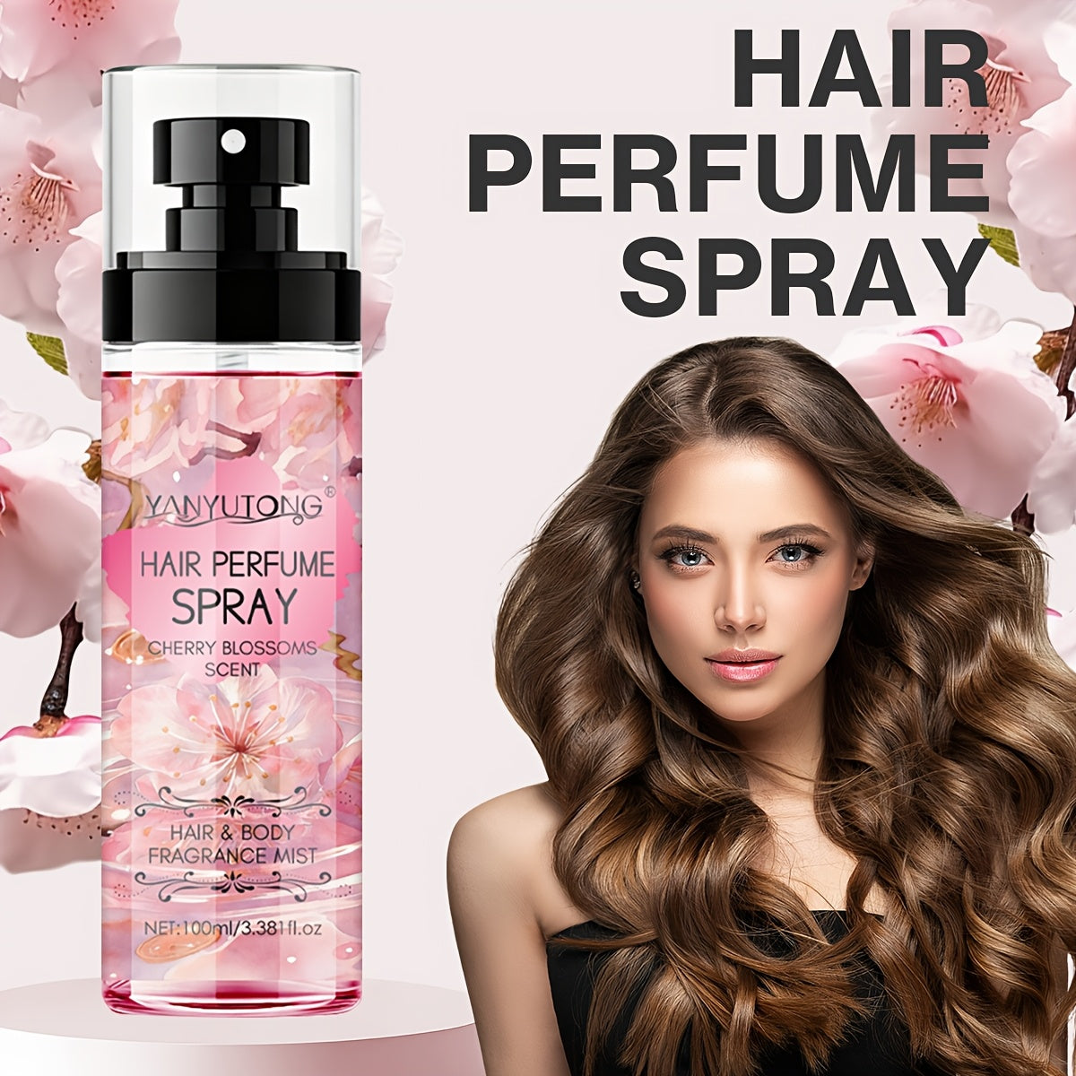 24-Hour Cherry Blossom Scent Hair Perfume Mist | Long-Lasting No-Wash Aromatic Hairspray, Lightweight Non-Greasy Formula for Dates & Daily Use, Portable Styling Spray, Date-Night Essential, Charm-Boosting Dry Shampoo, Perfect Gift for Her