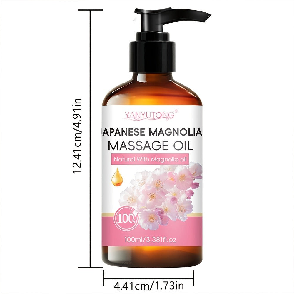 [Natural]3.38oz Cherry Blossom Massage Oil - Nourishing & Hydrating Formula with Cherry Blossom, Suitable for All Skin Types, Couples & Massage Use, Gentle & Non-Irritating, Must-Have Skincare Essential | Natural Ingredients | Ideal Holiday Gift